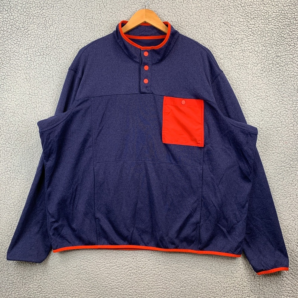 Duluth Snap Pullover Fleece Style Mens Size 3XL Blue Red
